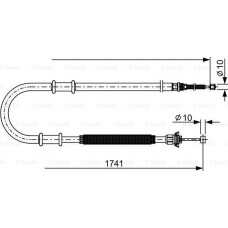 BOSCH 1987482599 - BOSCH FIAT трос ручного гальма задн. лів.-прав. Doblo Van 03-01-  1755-1465