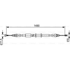 BOSCH 1987482553 - BOSCH RENAULT трос ручного гальма задн. прав.-лів. Master 2.3 10- 1490mm