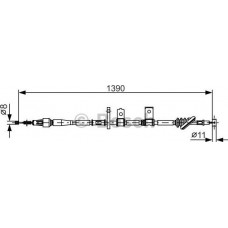 BOSCH 1987482090 - BOSCH SUZUKI трос ручн.гальма прав.Grand Vitara