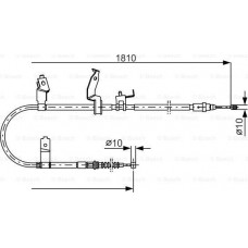 BOSCH 1987482052 - Гальмівний трос ручник 1810mm MAZDA 5 RH 1.8-2.0 05-10