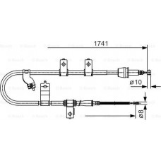 BOSCH 1987482076 - BOSCH HYUNDAI трос стоян.гальма лів. Santa Fe