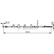 BOSCH 1987482356 - BOSCH UZUKI трос ручного гальма прав.Swift III 05-