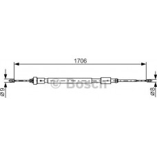 BOSCH 1987482316 - BOSCH CITROEN трос ручного гальма бараб. 1705-880 мм C3 II. DS3