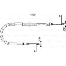 BOSCH 1987482334 - BOSCH RENAULT трос ручного гальма задн. прав. CLIO III  06-  1596-1498 мм