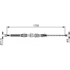 BOSCH 1987482377 - BOSCH VW трос ручного гальма прав-лів Caddy 04-.