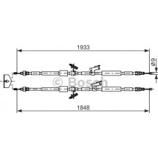 BOSCH 1987482280 - BOSCH трос ручного гальм. центр. FORD KUGA 10-