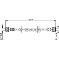 BOSCH 1987476562 - BOSCH FORD шланг гальмівний задн. бараб. гальмо Mondeo -96