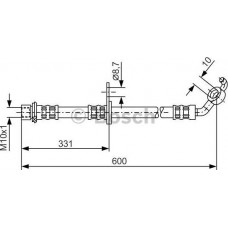 BOSCH 1987476106 - BOSCH TOYOTA шланг гальм. передн. правий RAV 4 IІ 00-