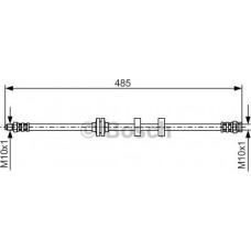BOSCH 1987476860 - BOSCH  FIAT гальм.шланг передн.Albea.Palio 96-
