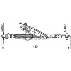 BOSCH 1987476817 - BOSCH  FORD шланг гальмівний передн. прав. Fiesta 95-