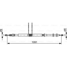 BOSCH 1987477649 - BOSCH  RENAULT трос ручного гальма задн. прав. Safrane ABS 92-. Espace ABS