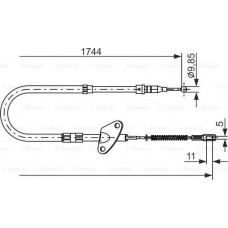 BOSCH 1987477122 - BOSCH DB трос гальмівний задн. лів. 408-410 88-95