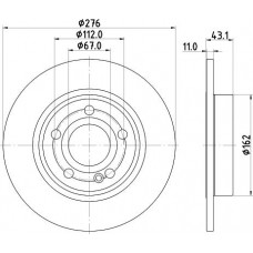 HELLA PAGID 8DD 355 133-061 - HELLA PRO DB Гальмівний диск задн. W177 18-