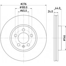 HELLA PAGID 8DD 355 132-891 - HELLA PRO VW Диск гальм. передній Polo. T-Cross. SKODA Scala. Kamiq