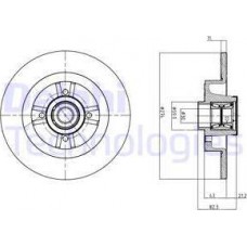 Delphi BG9030RS - DELPHI RENAULT гальмівний диск з підшипником! задн.Scenic 03-