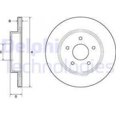 Delphi BG4779C - DELPHI NISSAN гальмівний диск задн. X-TRAIL 14-. RENAULT KOLEOS II