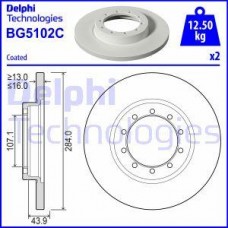 Delphi BG5102C - DELPHI FORD гальмівний диск задн.Transit 06-