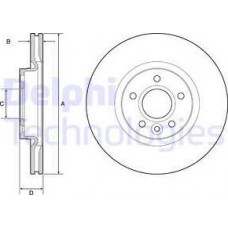 Delphi BG3895C - DELPHI FORD диск гальмівний передн.лакований.! Focus.C-Max.Volvo C30-70.S40.V50