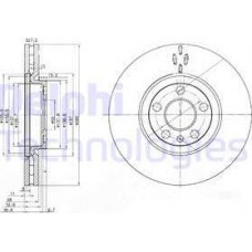 Delphi BG3740 - DELPHI CITROEN диск гальмівний передній Jumpy 96-