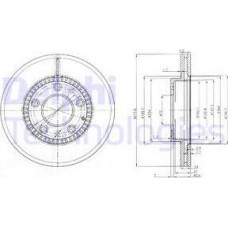 Delphi BG3724 - DELPHI MAZDA  диск гальмівний перед. вентил. 323. 626. Premacy. 6