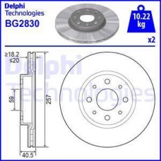 Delphi BG2830 - DELPHI FIAT диск гальмівний передн. Bravo.Doblo.Marea.Punto.Tempra.Tipo.Lancia