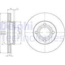 Delphi BG2272 - DELPHI диск гальмівний перед. вентил. AUDI 80  86-91. 100 -90 25622