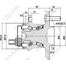 GMB GH35080A - GMB TOYOTA Подшипник ступицы задн. YARIS 1.2-1.5 13-