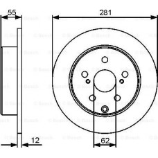 BOSCH 0986479419 - BOSCH TOYOTA  диск гальмівний задній RAV 4 2.0-2.2 06-