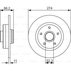 BOSCH 0986479682 - Диск гальмівний задній Renault Fluence-Scenic III-Grand Scenic I