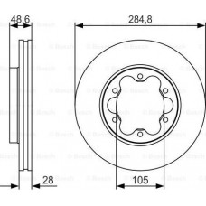 BOSCH 0986479R27 - BOSCH диск гальм. передн. TOYOTA HIACE 06-