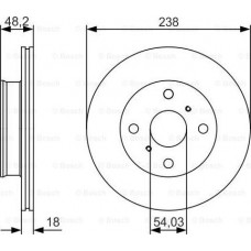 BOSCH 0986479R75 - BOSCH TOYOTA диск гальмівний передн.Coprolla 88-