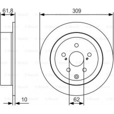 BOSCH 0986479T04 - BOSCH TOYOTA  диск гальмівний Lexus RX 450h 09-