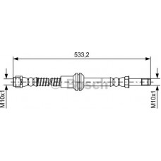 BOSCH 1987481609 - BOSCH гальмівний шланг передн. W212. C218