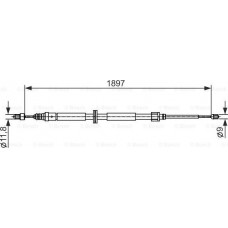 BOSCH 1987482433 - BOSCH трос ручного гальма RENAULT Scenic III лів.-прав.