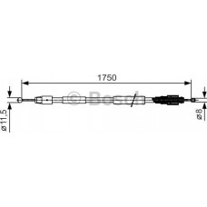 BOSCH 1987482018 - BOSCH VW трос ручного гальма задній пр.-лів. Touareg 02-