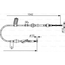 BOSCH 1987482084 - Тросовий привод, стоянкове гальмо