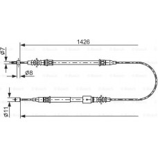 BOSCH 1987482140 - BOSCH  OPEL трос гальмів.задн.лів.Corsa C 04-