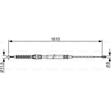 BOSCH 1987482326 - BOSCH  VW трос ручного гальма задн. лів.-прав. 1610-940 мм TOURAN 03-