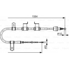 BOSCH 1987482223 - BOSCH HYUNDAI трос ручн.гальма лів.Getz 02- диск з ABS