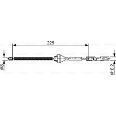 BOSCH 1987482705 - BOSCH FORD трос гальмівний задній пр-лів. Focus 04-. бараб.