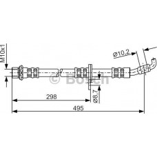 BOSCH 1987476963 - Гальмівний шланг 495mm LEXUS-TOYOTA ES300-RX300-Avalon-Camry 2.0-3.0 91-05