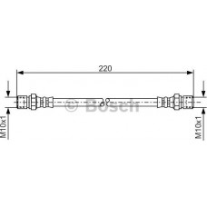 BOSCH 1987476090 - BOSCH гальмівний шланг. задн. Daewoo Lanos