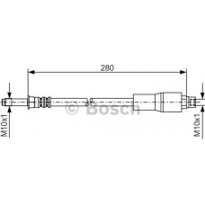 BOSCH 1987476173 - BOSCH шланг гальмівний задн. BMW 5-serie E39 280mm