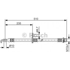 BOSCH 1987476355 - BOSCH CITROEN шланг гальмівний передн. прав.C1. TOYOTA  AYGO