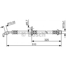 BOSCH 1987476764 - BOSCH шланг гальмівний передн. лівий TOYOTA  Avensis -03