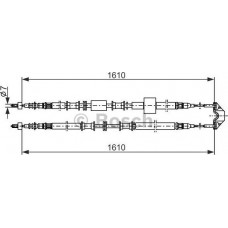 BOSCH 1987477936 - BOSCH OPEL трос ручн.гальма лів.-прав Meriva -10 1610mm