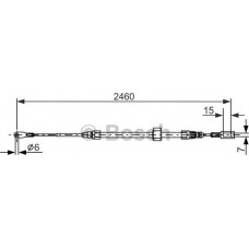 BOSCH 1987477855 - Гальмівний трос довга база 2460mm MB Sprinter 95-09