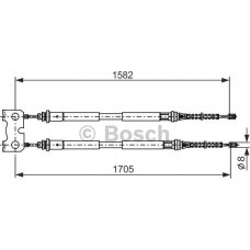 BOSCH 1987477834 - BOSCH  FORD трос ручного гальма Escort-Orion 95-