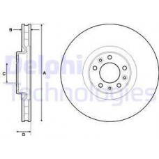 Delphi BG9151C - DELPHI CITROEN диск гальмів.передн.C5 III.Peugeot 508 09-