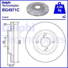 Delphi BG4971C - DELPHI диск гальм. передн. SUZUKI SWIFT 17-